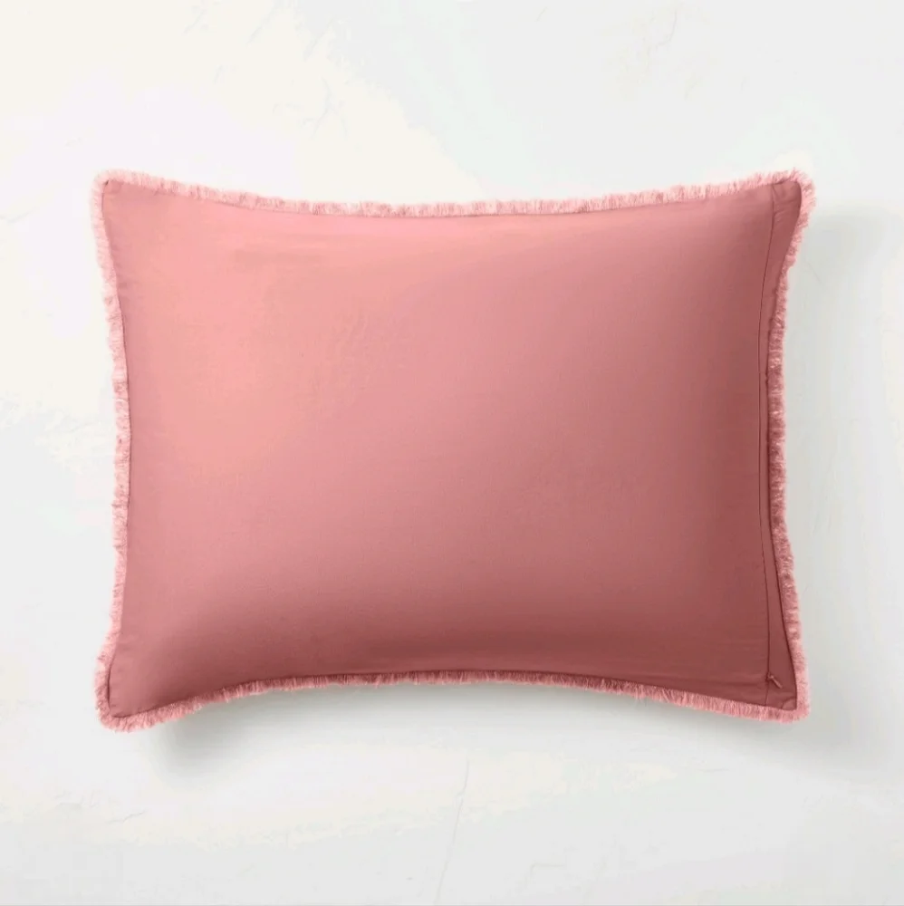 Casaluna King Heavyweight Linen Blend Duvet Cover & Sham Set Rose